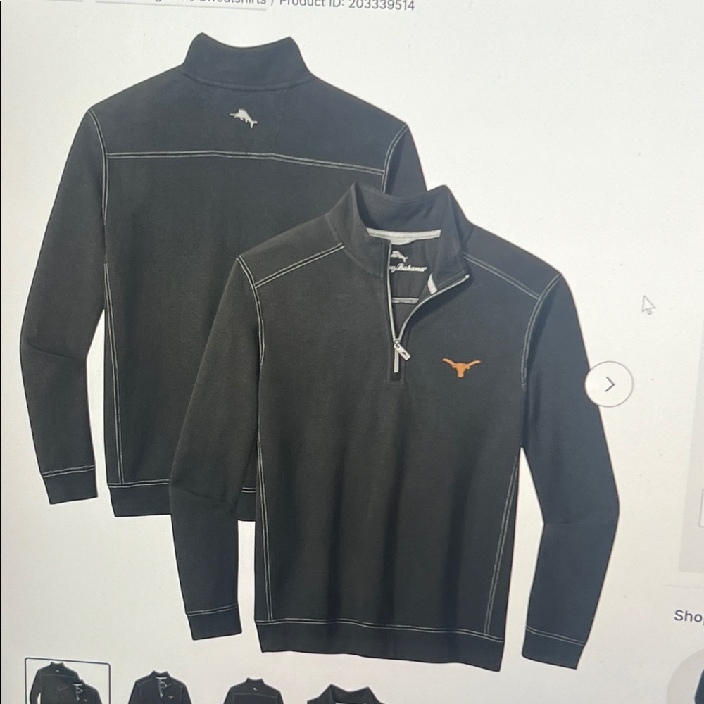 Men's Tommy Bahama Black Texas Longhorns Montego Bay Quarter-Zip top XXL